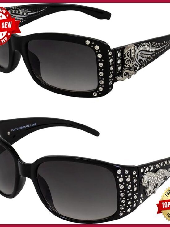 Bling Rhinestone Sunglasses 2 Pack Oversize Studded Fashion main image 7